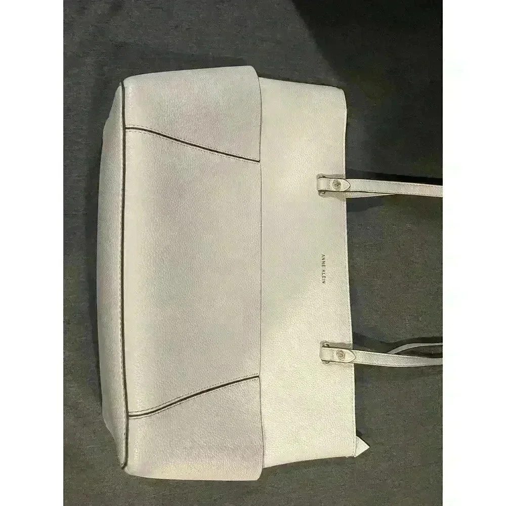 anne klein tote purse handbag white New